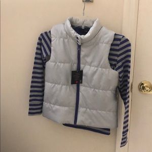 A kid’s winter vest with T-shirt.